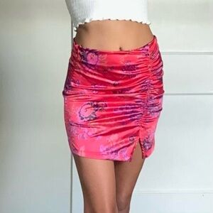 Free People magenta pink high waist mini skirt